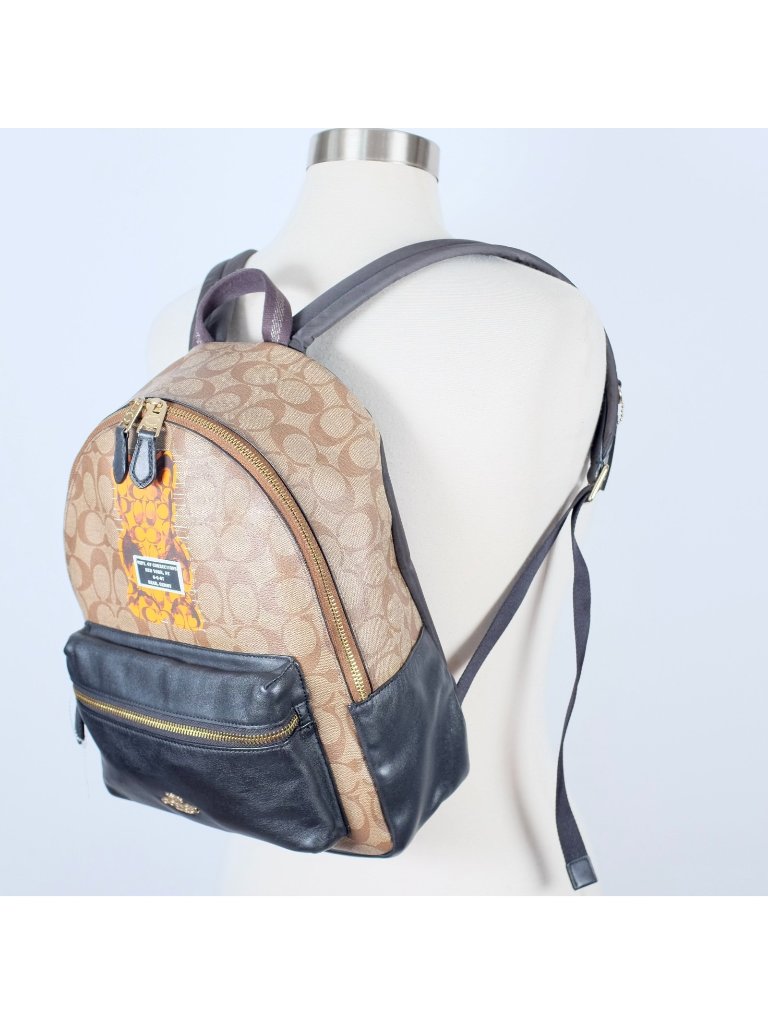 Coach Backpack Charlie Vandal Gummy Bear Leather Monogram